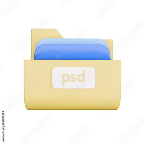 Psd File Folder 3D Icon Illustration