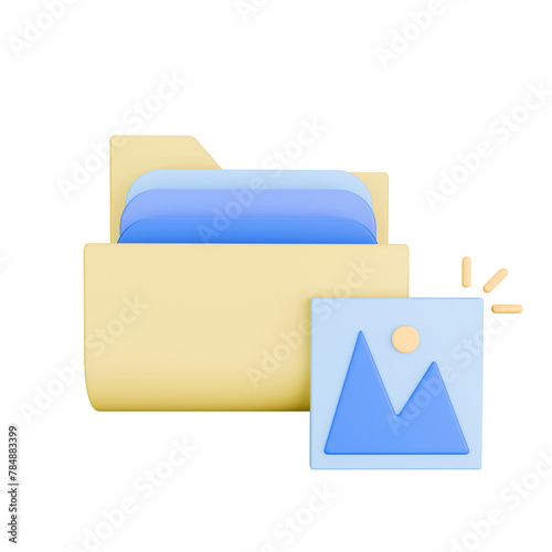 Photo Folder 3D Icon Illustration