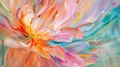 Close-up, Easter celebration, abstract floral, eggshell pastels, spring warmth, bloom renewal 