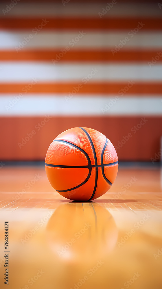 Basketball close-up on the court Basketball close-up on the court