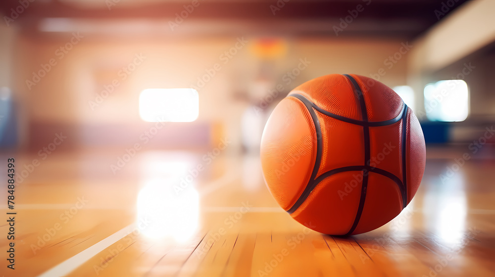 Basketball close-up on the court Basketball close-up on the court