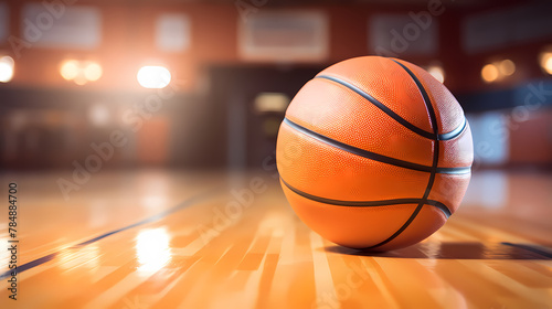 Basketball close-up on the court