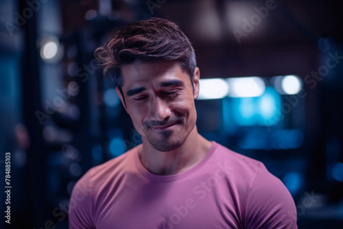 portrait of a man doing sports training