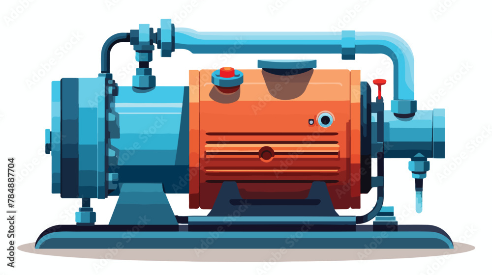 Well pump tank flat vector illustration. Electronic