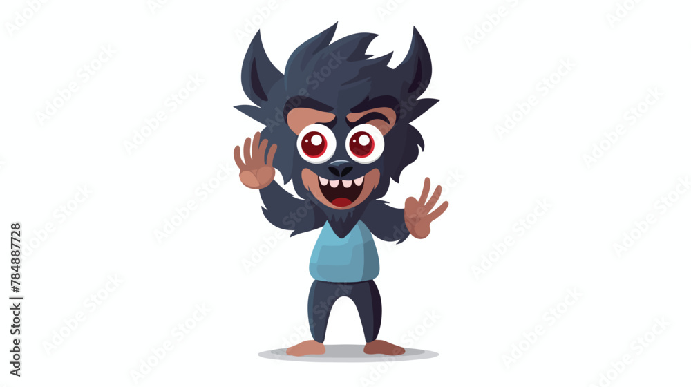 Werewolf or wolf boy figure with facial gesture 2d
