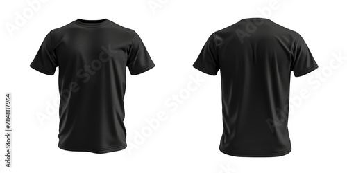 Black and White T-Shirt Templates with Vector Illustration.