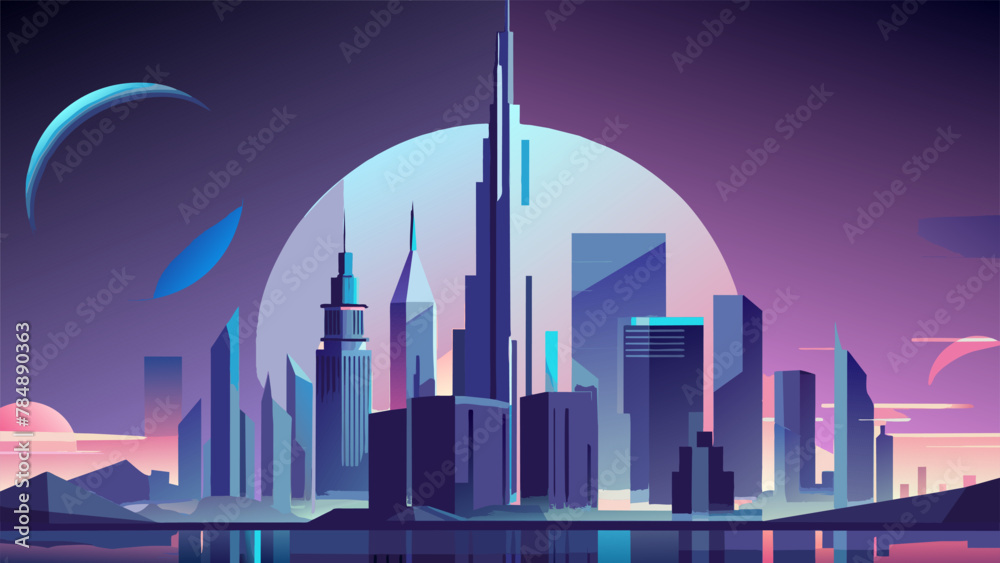 In the midst of this unearthly metropolis towering structures of shining silver and chromed carbon reflect the brilliant hues of the foreign In the midst of this unearthly metropolis towering structures of shining silver and chromed carbon reflect the brilliant hues of the foreign