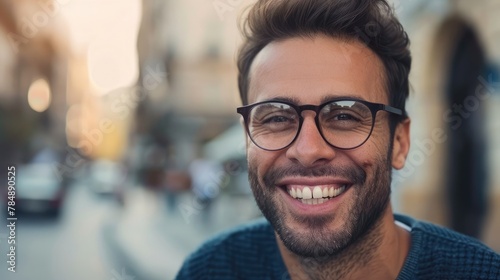 Good looking man wearing glasses smiling