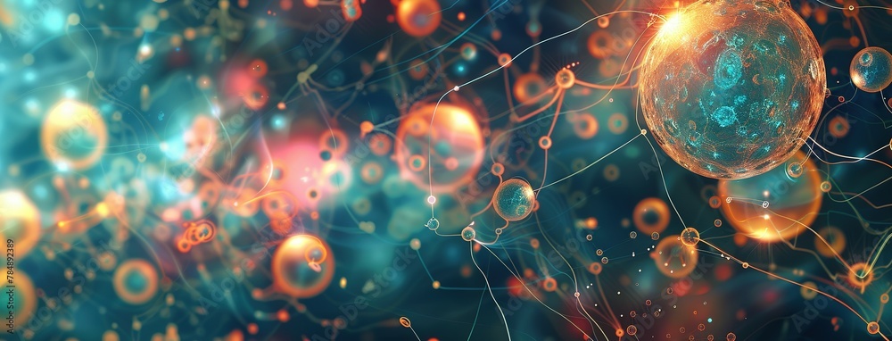 A sci-fi network of cells and futuristic alien bubbles. Neural connections to electrical impulses. Concept of complexity and mystery. Illustration for poster, cover, brochure or presentation A sci-fi network of cells and futuristic alien bubbles. Neural connections to electrical impulses. Concept of complexity and mystery. Illustration for poster, cover, brochure or presentation
