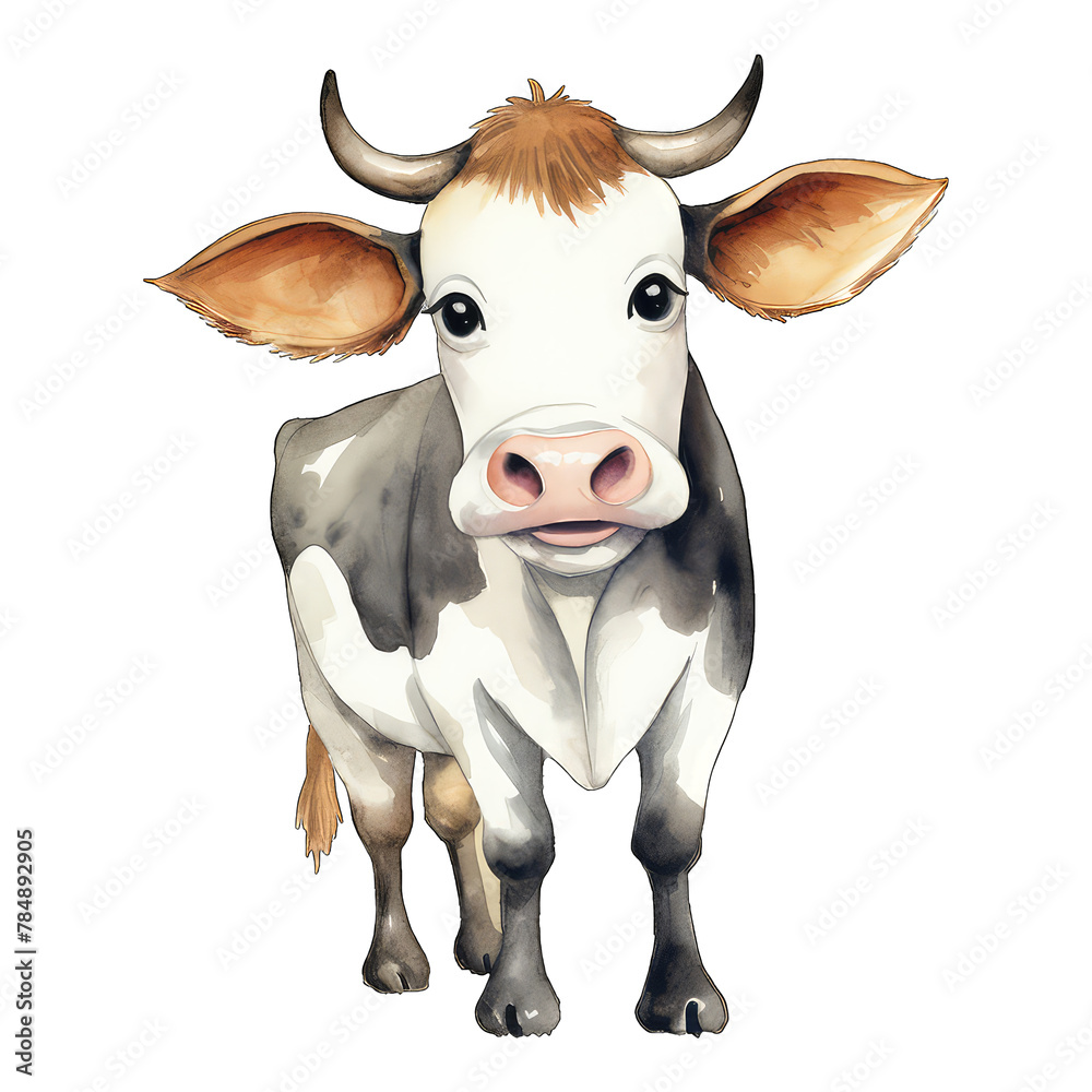 Watercolor cow png