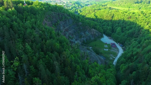 Rock Mine Gold Zloty Stok Skalisko Kopalnia Aerial View Poland photo