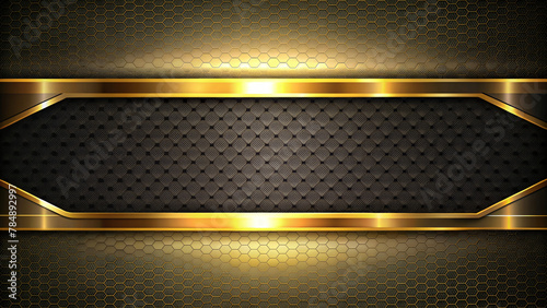 Golden and Black Frame with Text Space