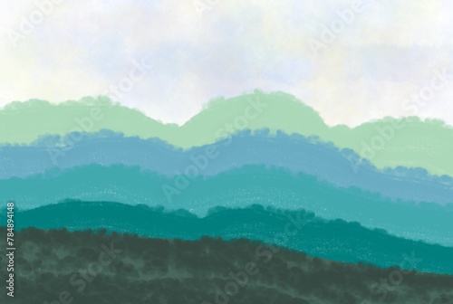 landscape with blue mountain view background image