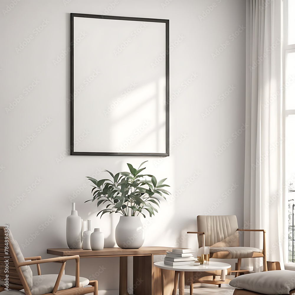Frame mockup Living room wall poster mockup. Interior mockup with house background. Modern interior design. 3D render Frame mockup Living room wall poster mockup. Interior mockup with house background. Modern interior design. 3D render