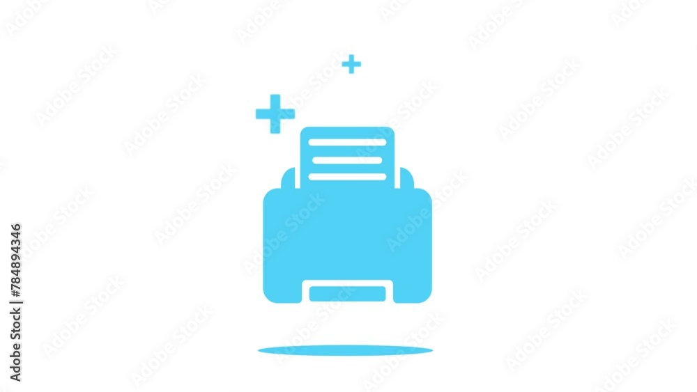 Blue print icon animation on white background Blue print icon animation on white background