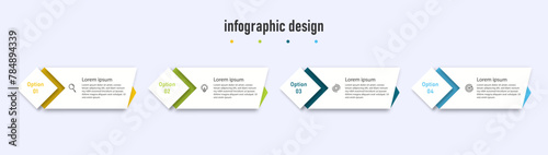 Design infographics business template, timeline with 4 options. can be used for workflow diagram, info chart, web design. vector illustration.