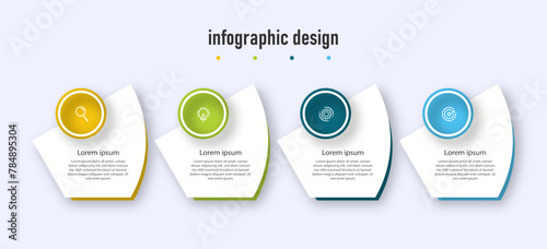 Design infographics business template, timeline with 4 options. can be used for workflow diagram, info chart, web design. vector illustration.