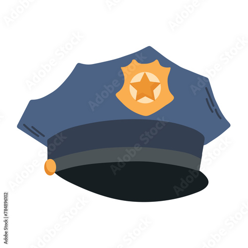 Police hat icon clipart avatar logotype isolated vector illustration © Oksana