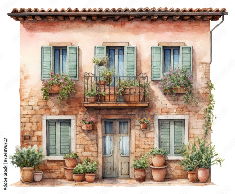 PNG Old Italian house balcony window plant PNG Old Italian house balcony window plant