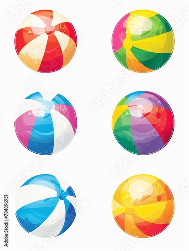 Beach ball clipart in various colors bright colors