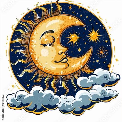 Sun clipart shining brightly in the sky HD characters photo