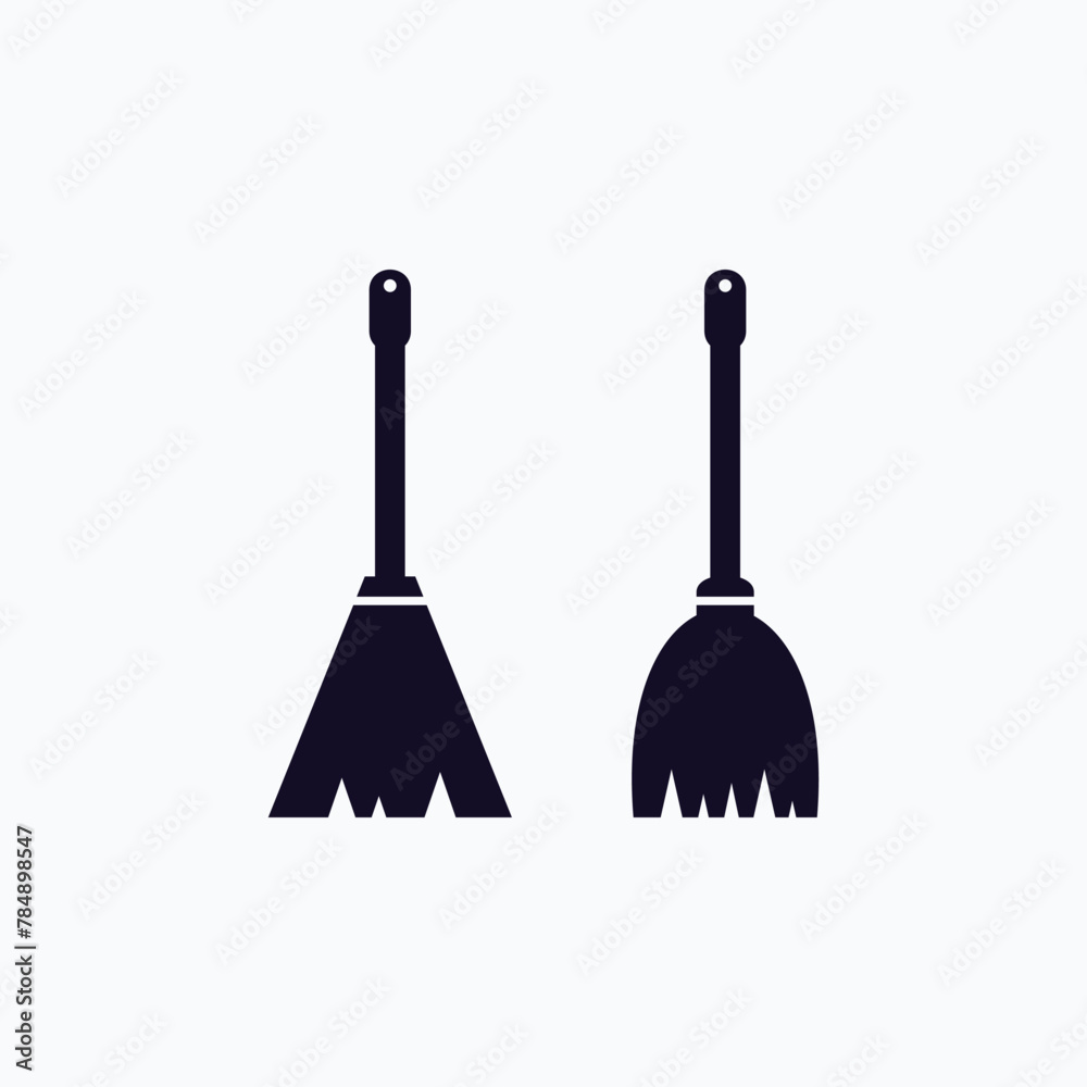 Naklejka premium broom flat design icon logo