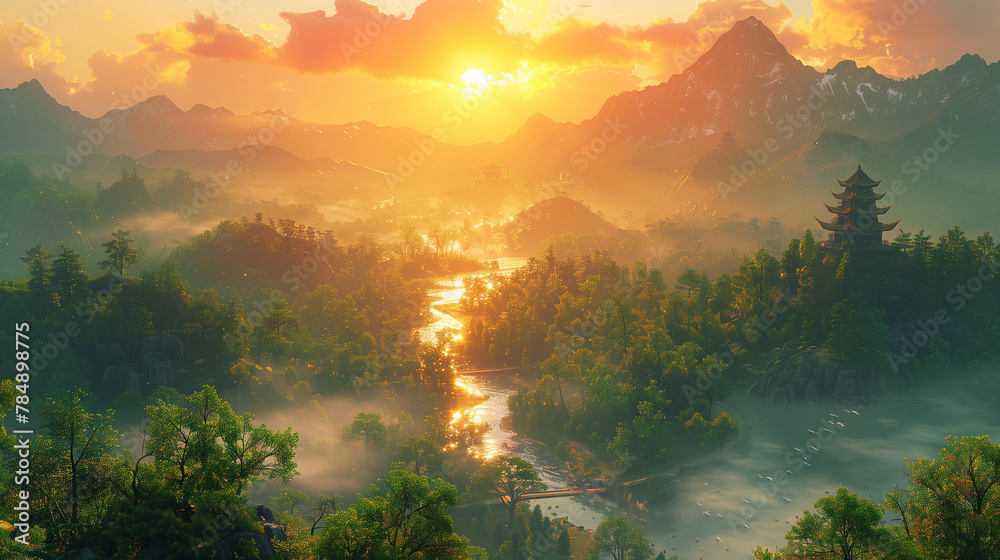 夕焼けの光景 夕焼けの光景