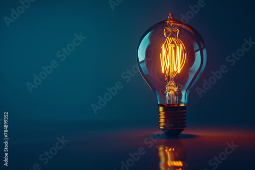 A glowing lightbulb sparks bright ideas photo