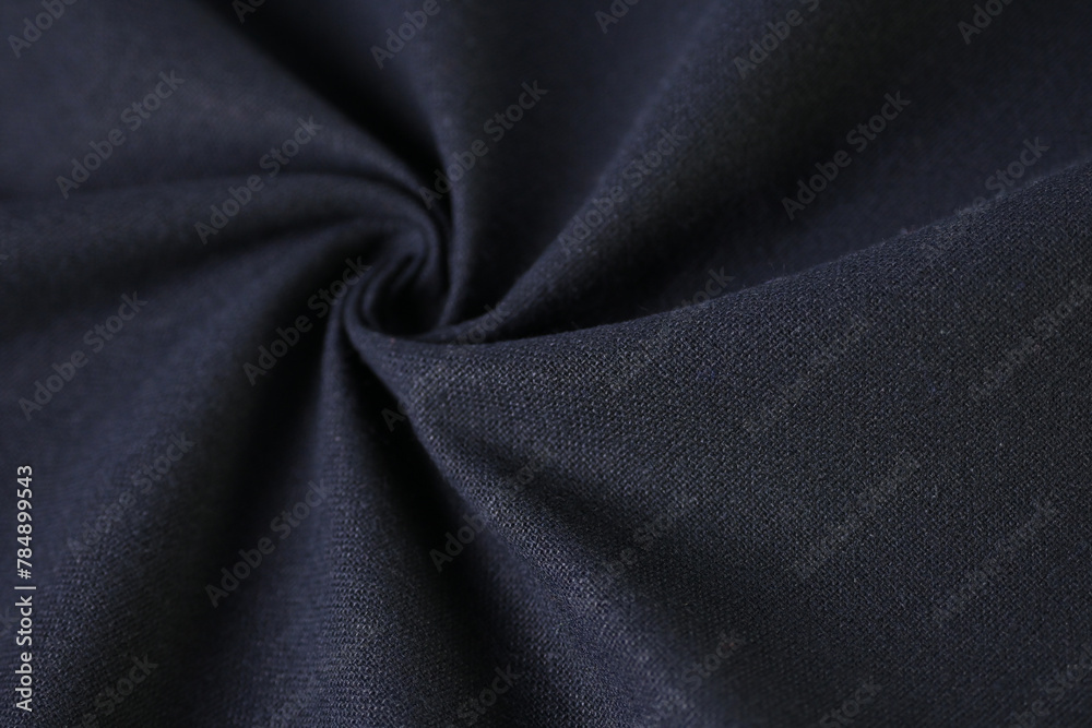 Fototapeta premium black cotton texture of fabric textile industry, abstract dark image for fashion cloth design background