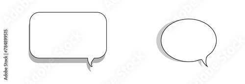 Talk bubble speech icon. Blank empty bubbles vector design elements. Chat on line symbol template. Dialogue balloon sticker silhouette.