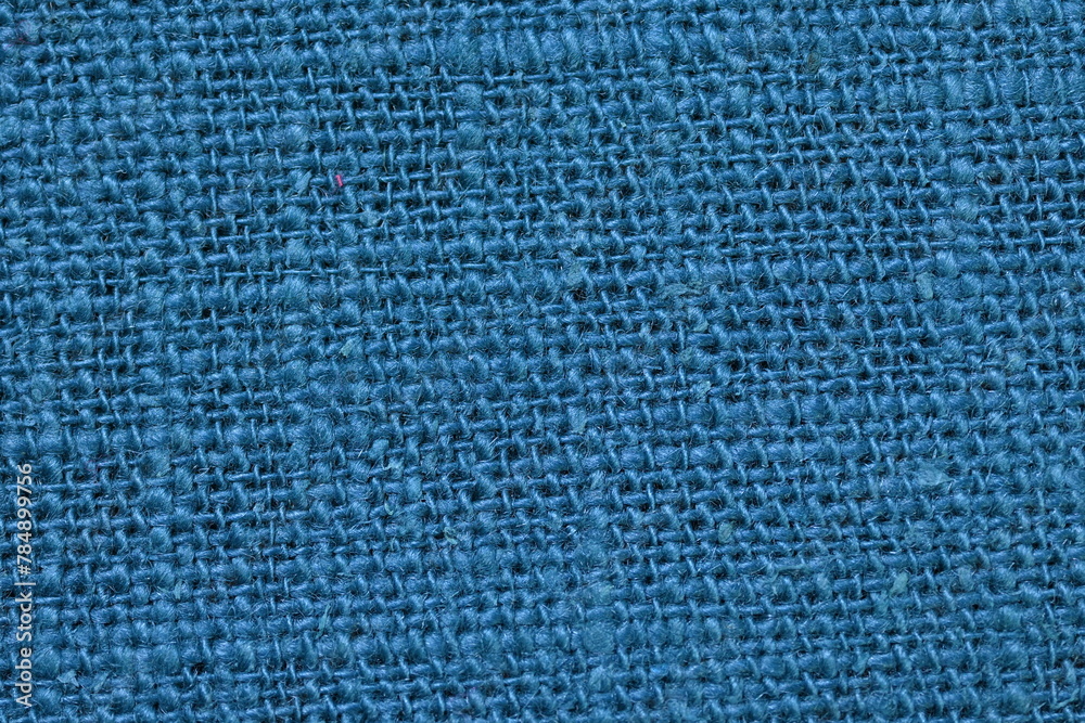 blue green hemp viscose natural fabric cloth color, sackcloth rough texture of textile fashion abstract background