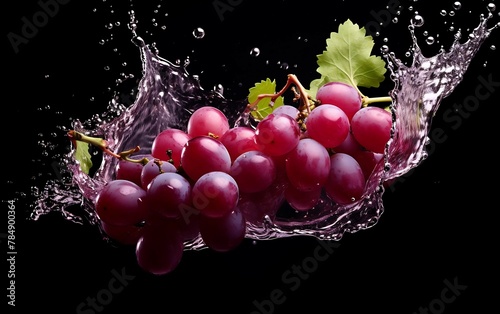 Grapes and splash of water. Fresh Grapes