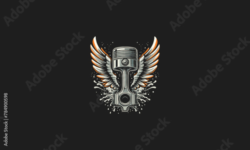 piston with wings vector illustration flat design