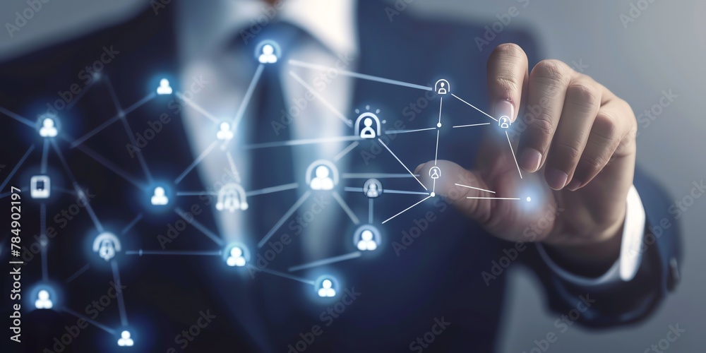 Businessmen pointing to icon profitable and business growth, investment, green investment, market, profitable Businessmen pointing to icon profitable and business growth, investment, green investment, market, profitable