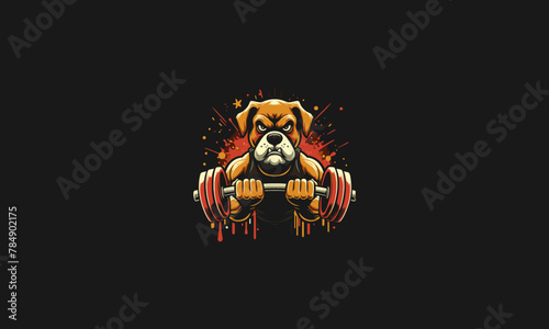 dog angry gym vector illustration mascot design