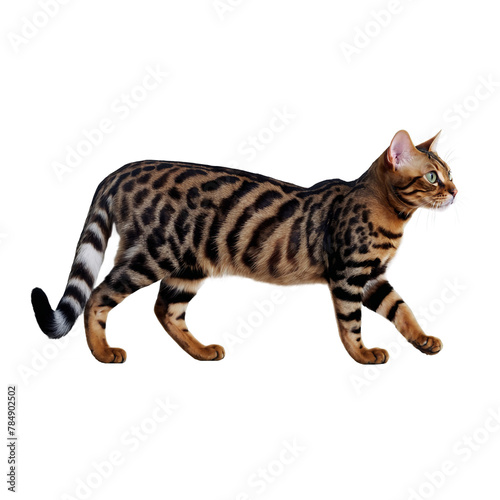 Bengal cat on Transparent Background PNG Generative AI