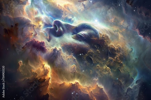 A nebula as the dreamscape of a sleeping cosmic deity photo