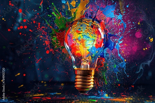 Vibrant Burst: A Creative Explosion of Colorful Light