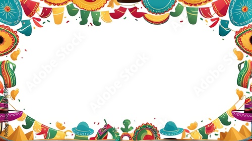 3d illustration Cinco de Mayo background with copy space 
