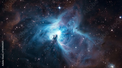 A single star enveloped by a wispy nebula, conveying a sense of isolation and fragility photo