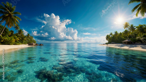 Crystal-Clear Waters and Swaying Palm Trees  Relaxing Tropical Beach Paradise