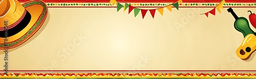 3d illustration Cinco de Mayo background with copy space  