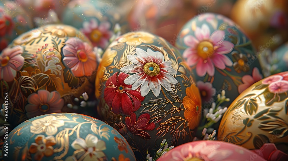 Close-up of natural dyed Easter eggs Close-up of natural dyed Easter eggs