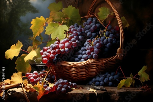 Fresh Grapes fruit in a basket