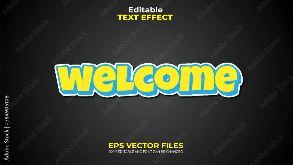Text Effect Welcome Editable Vector EPS