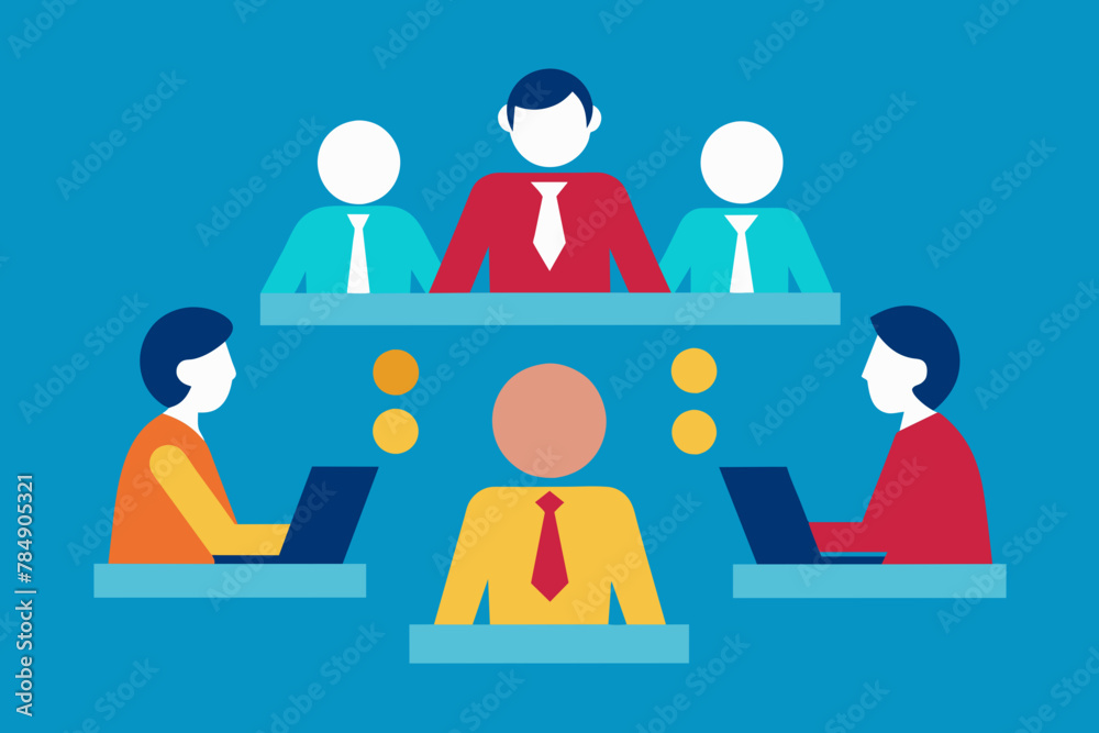 Vector illustration of Business meeting, Teamwork, and communication concept flat style design. Vector illustration of Business meeting, Teamwork, and communication concept flat style design.