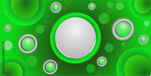 Abstract green balls geometric gradient color background.For graphic design. 3d render illustration