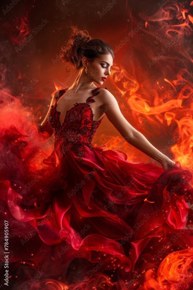 custom made wallpaper toronto digitalPassionate flamenco dancer in a swirling dress of fiery red