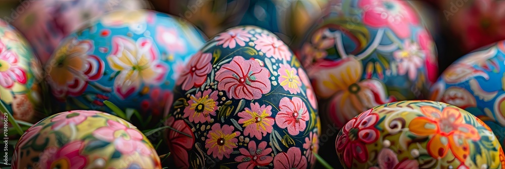 Close-up of natural dyed Easter eggs Close-up of natural dyed Easter eggs