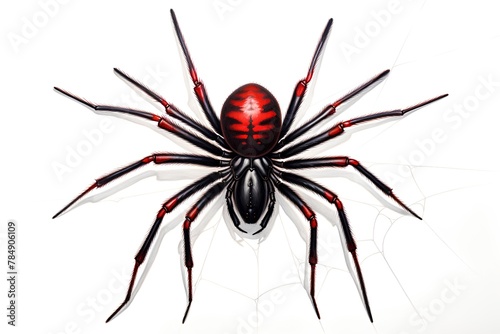 Spider on a white background, close-up, 3d illustration photo